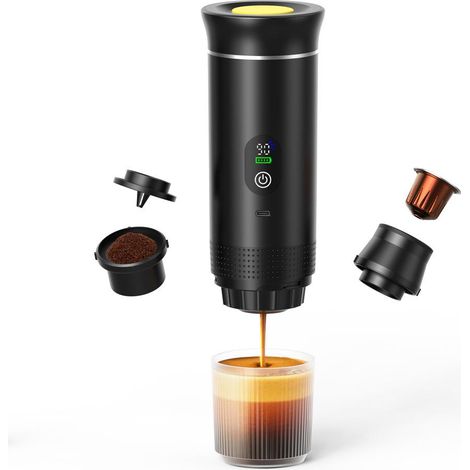 Mini machine à café - Machine à expresso - 3 en 1 portable avec fonction de chargement USB - 1 pièce - Idéale pour les voyages et le camping (1/5)