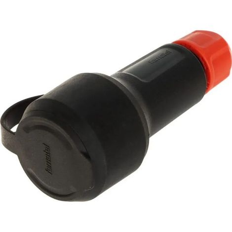 RED GP1-Steckdose mit IP54-Verschraubung 2P+Z 16A/250V gummierter Kragen schwarz XF2165 (1/3)