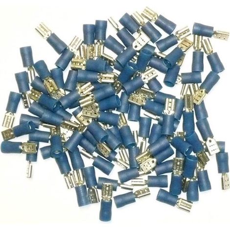 Cosses electriques femelles bleues 4.7 sachet de 100 cosses