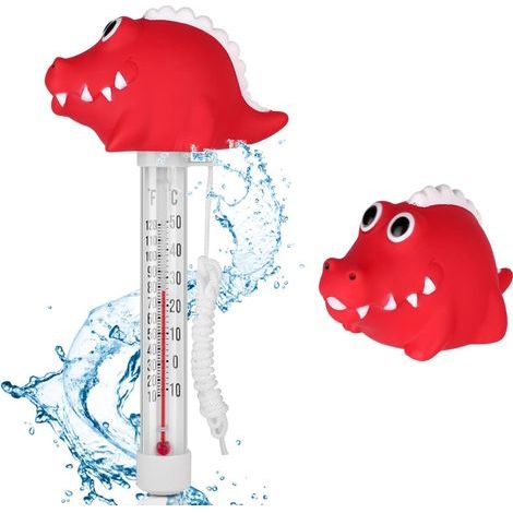 Thermometre Piscine, Thermomètre Flottant Pool Thermomètres, Thermomètres de Piscine avec Ficelle Flottant pour Piscines Spas Aquariums Bassins à Poissons (dinosaure) (1/5)