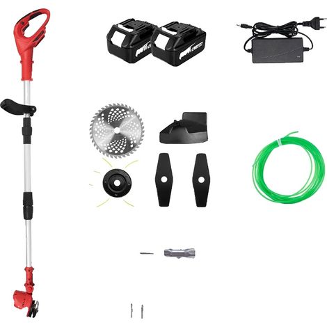 Tondeuse à gazon électrique, moteur sans balais, longueur réglable, 2 Batterie EU Prise (1/2)