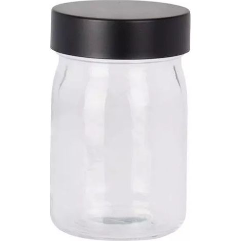 Barattolo in vetro con coperchio a vite, 250ml 6x11cm trasparente/nero
