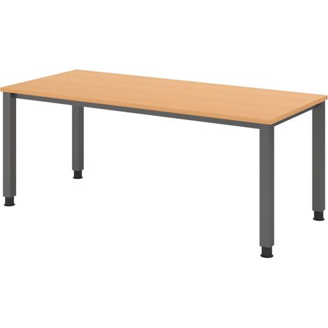 bümö Schreibtisch Serie-Q Gestell: Graphit Rechteck: 180 x 80 cm