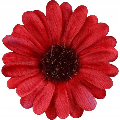 Tête de mini fleur de gerbera artificielle rouge foncé, décorative pour mariage, 8 cm