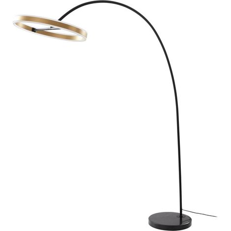 [GEBRAUCHT] Lucande Yekta Led Bogenstehlampe Stehlampe Stehleuchte Leuchte Stepdim Messing   B-Ware