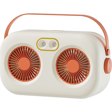 Ventilateur USB portable avec brumisateur, double brumisation, idéal pour la maison, le bureau et les voyages, blanc (1/5)