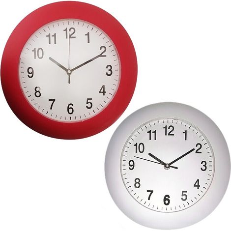 Orologio da parete numeri grandi rosso bianco a muro da cucina ufficio salone new d 28 moderno forma particolare - colorigenerali: ROSSO (1/4)