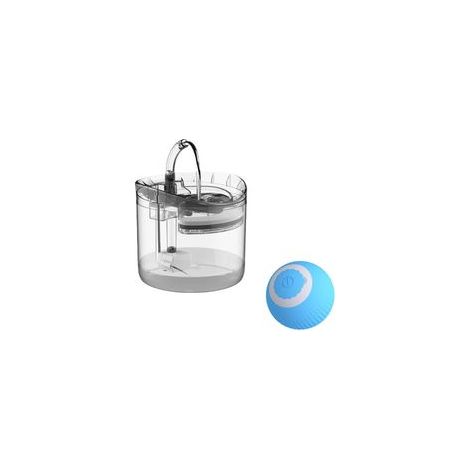 Distributeur d'eau pour chat à induction USB intelligent + jouet pour chat bleu : balle roulante intelligente à gravité (1/5)