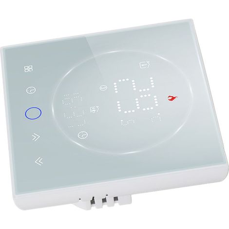 Thermostat intelligent LED 7 jours Panneau de contrôleur de maison sans fil programmable pour chauffage électrique AC95‑240V blanc (1/5)