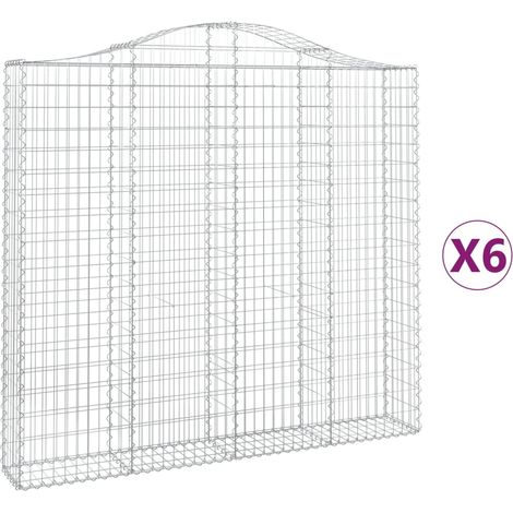 Maison Exclusive - Cestas de gaviones 6 uds forma de arco hierro