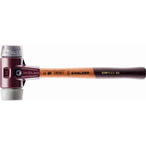 HALDER SIMPLEX mazzuolo TPE medio / metallo morbido con alloggiamento in ferro malleabile e manico in legno - D=50 mm - 3039.050