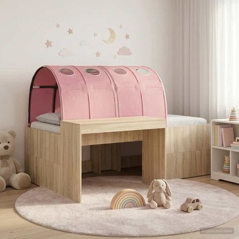 Cama con túnel 3 uds. Roble Sonoma y Rosa Madera de ingeniería (1/5)