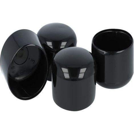 Embouts Pour Tubes - Protection Pied De Chaise - Pour Tube Rond 40 mm - Inclinaison 0 À 25° - Noir - Lot De 4 (1/5)