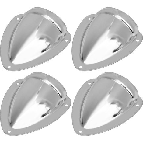 Ortviai Cache-câbles marine en acier inoxydable 316, coquille 93x87x25 mm, lot de 4 pour bateaux, yachts et camping-cars (1/5)