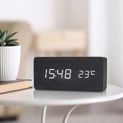 Creative retro silent alarm clock, modern grey LED electronic clock, perfect for living room, bedroom and office space