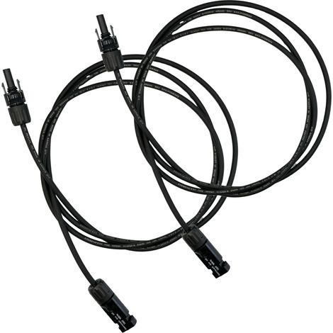 2x2m Allonge câble solaire 4mm² - MC4 - (Noir - Noir) (1/4)
