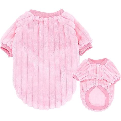 Pull en molleton doux et chaud pour chiot (rose, poitrine 53 cm)