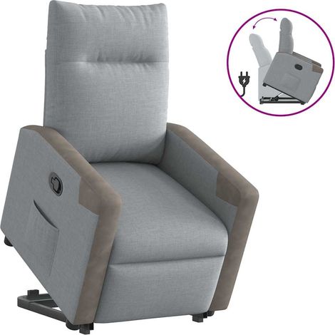 vidaXL Stand up Recliner Chair Light Grey Fabric (1/5)
