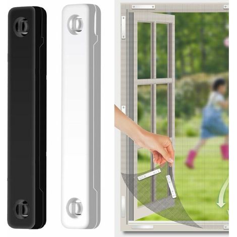 Aimant Moustiquaire Fenetre, Aimant Pour Moustiquaire, Moustiquaire Fenetre Fixe, Aucun Perçage Requis, Noir+blanche(12Pcs) (1/5)