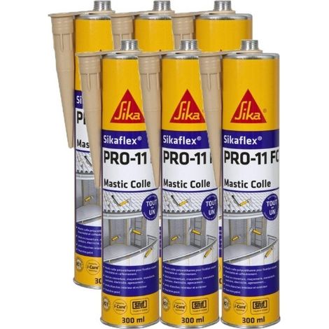 6 Colles mastic Sikaflex ton beige PRO 11 FC à prise rapide 300 ml SIKA