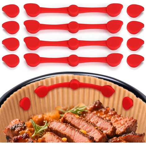 Les picots magnétiques en silicone pour friteuse à air ING sont adaptés au papier sulfurisé et permettent de le maintenir en place pour éviter qu'il ne brûle et pour une cuisson inégale. (1/4)