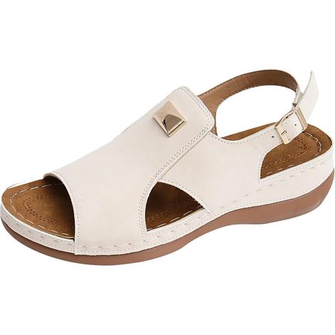 Sandalias de verano de mujer con puntera abierta - Estilo casual y cómodo - Con tira en el talón (1/5)