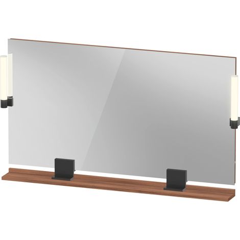 Espejo Duravit Sivida, negro diamante mate, 1250x36x650mm, luz