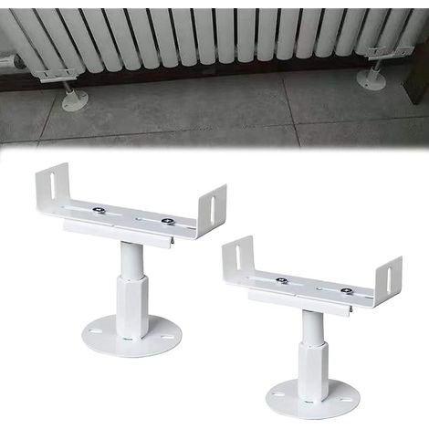 Radiateur, 2 Pièces Support De Radiateur 18-23 CM Réglable En Hauteur Et 3-22 Cm Réglable En Largeur Pieds De Radiateurs En Aluminium Support De Sol Pour Radiateurs à Colonnes (1/5)