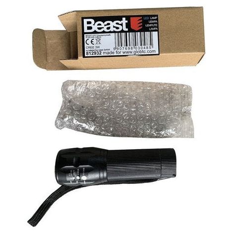 Torcia tascabile in metallo robusto con luce a led dimensioni 27 x 90 mm beast