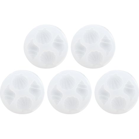 5 moules en silicone en forme de coquillage, miroir, époxy, pour la décoration de coques de téléphone et autres créations artisanales.