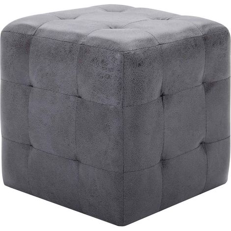 Maison Exclusive - Comodini 2 pz Grigio 30x30x30 cm in Similpelle Scamosciata (1/5)