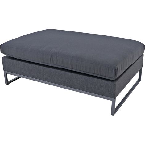 Outdoor Hocker gepolstert mit Stahlgestell GARDA-120 in grau, B/H/T: ca. 140/89/49 cm (1/2)