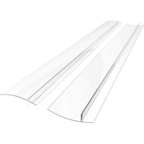 Mastic silicone pour plan de travail de cuisine, mastic anti-déversement entre le plan de travail et la cuisinière, lot de 2, transparent 63 cm (1/4)