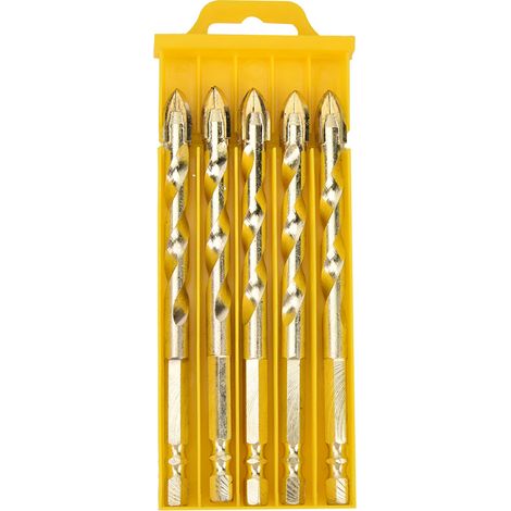 Triangular Drill Bit Cemented Carbide Made Drill Bit with Hex Adapter(5 Pcs 10mm) (1/5)