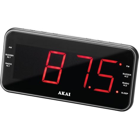 Radio reloj Akai ACR-3899 AM/FM PLL 40 estaciones Alarma doble USB AUX LED (1/5)