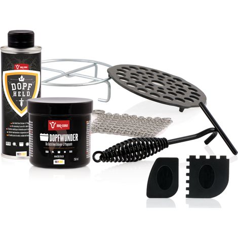 BBQ-Toro Set d’accessoires 8 pièces pour Dutch Oven  avec Dopfheld, Dopfwunder, grattoirs de gril (1/5)