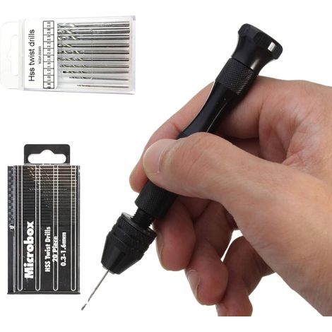 Mini Perceuse à Main Twist Drill Bits de Precision Mandrin et 30 Forets Hélicoïdaux 03-30mm 31pcs 3.0mm (1/5)