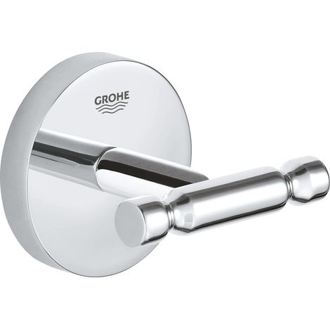 GROHE Start Cosmopolitan QuickFix, Gancio per accappatoio (metallo, fissaggio nascosto, viti e tasselli inclusi, montaggio facile QuickGlue), misura 55 mm, Cromo, 41168000 (1/4)