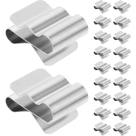 20 Clips Clips Câbles en Acier Inoxydable 301 pour Cadres de Panneaux Solaires, Installation Facile, Quantité en Vrac, pour Projets Photovoltaïques (1/5)
