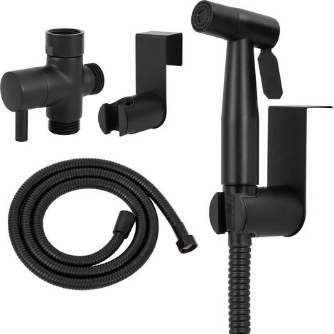 royaluxe - Douchette Toilette,Douchette WC Kit Complet Noir,Kit Douchette WC,Pulvérisateur Pour l'hygiène Personnelle Quotidienne,Pomme de Douche Toilette avec Tuyau (1/4)