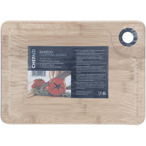 Chef Aid Tagliere in bambù, 28 x 20 x 1,5 cm, ecologico e durevole per la preparazione degli alimenti in cucina