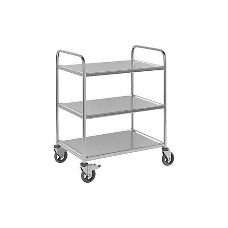 kaiserkraft Carrello di servizio in acciaio inox 3 ripiani (1/2)