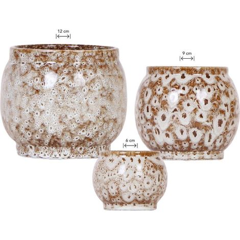 Lot de 3 Cache-pots Décoratifs Style Jungle pour Plantes - Ø 6, 9 et 12 cm - PANGIVO (1/5)