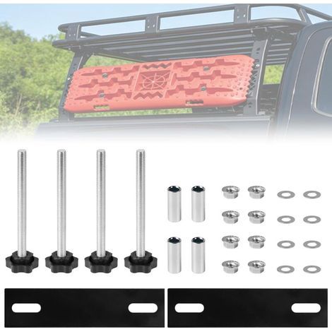 Lot de 2 supports pour plaques de sable - Accessoires pour sandboards tout-terrain - Fixation tout-terrain - Pour camping-car - Tapis de traction - Kit de montage pour voiture - Barres de toit (1/5)