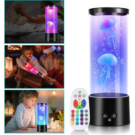 LED Méduse Lave Réservoir d'eau Lampe Chambre RGB Lampe Méduse Veilleuse Artificielle (1/5)