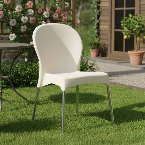 Linder Gartensessel, stapelbar, Made in Italy, Tragkraft 120 kg, Beige (1/3)