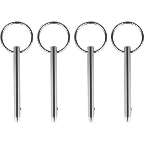 Goupilles à Dégagement Rapide, 4 Pcs Broches à Dégagement Marin en Acier Inoxydable 316, Diamètre 6,3 mm, Goupilles Supérieures à Ressort pour Bateaux Bimini (1/5)