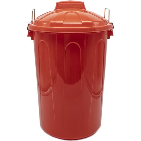 Cubo basura plastico comunidad con tapa 100 Litros Rojo (1/4)