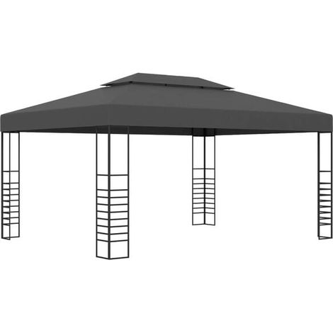 Tonnelle de Jardin 3x4cm Anthracite - Abri Jardin Terrasse-x (1/5)