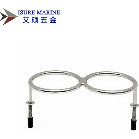 Porte-gobelet en acier inoxydable pour 1/2/3 tasses, adapté aux voitures, bateaux et yachts - 2 tasses - Acier inoxydable (1/4)
